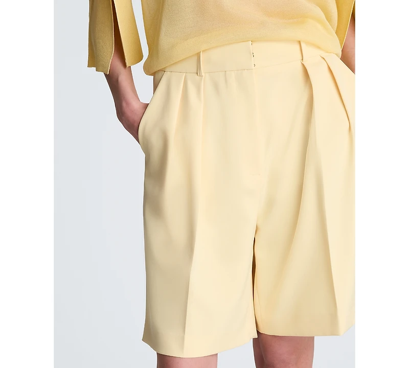 Kenneth Cole Women's High Rise Pleated Shorts