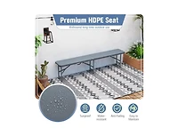 Clihome 6 Feet Plastic Folding Bench Portable Seat with Handle and Lock