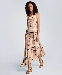 Kenneth Cole Women's Asymmetrical Hem Cowl Neck Dress