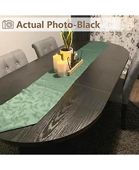 gaomon Dining Table for 4-6 People, Circle Kitchen Table with Cross Base, Farmhouse Wood Dinner Table for Apartment