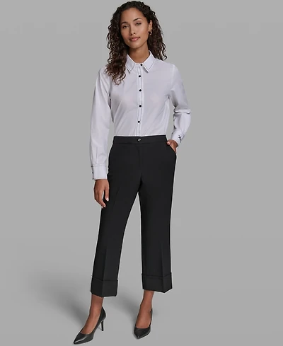 Karl Lagerfeld Paris Women's Mid-Rise Ankle Length Pants