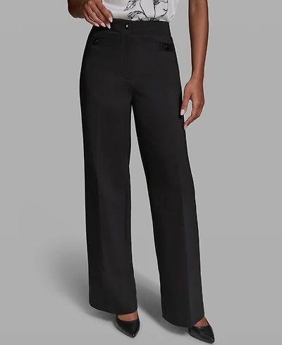 Karl Lagerfeld Paris Women's Wide-Leg Full Length Pants
