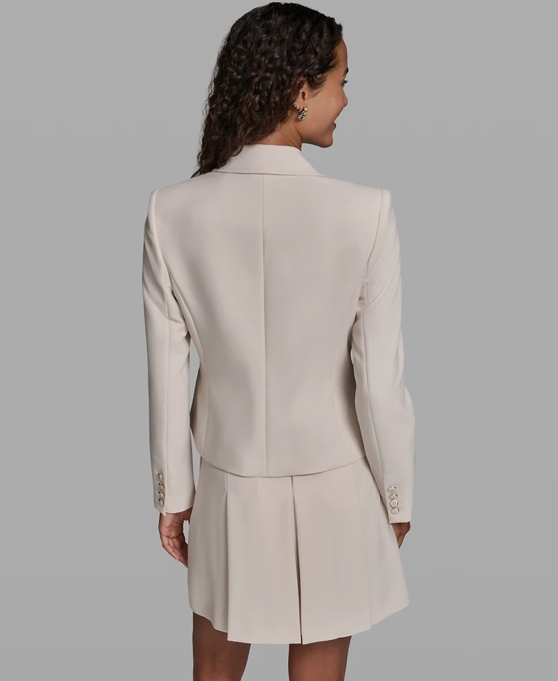 Karl Lagerfeld Paris Women's Cropped Notch Lapel Jacket