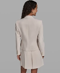 Karl Lagerfeld Paris Women's Cropped Notch Lapel Jacket