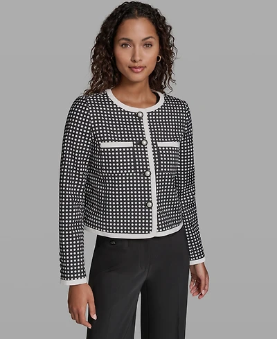 Karl Lagerfeld Paris Women's Cropped Woven Jacket