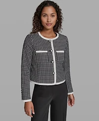 Karl Lagerfeld Paris Women's Cropped Woven Jacket