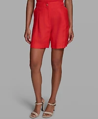 Karl Lagerfeld Paris Women's Mid-Rise Woven Shorts