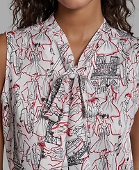 Karl Lagerfeld Paris Women's Sleeveless Printed Top