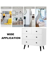 sumyeg 4 Drawers Dresser Chest of Drawers Free Standing Sideboard Cabinet
