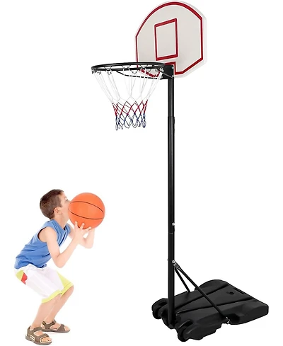 Zeny Portable Basketball Hoop Outdoor, Adjustable Basketball Goal 5.4-7Ft, Basket Ball Hoop for Kids, Youth, Driveway Backyard Hoop