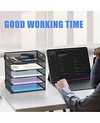 Gnuadz 5-Tier Mesh Letter Tray Desk Organizer