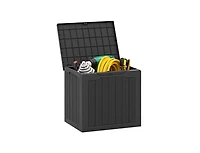 Clihome Outdoor Storage Box 25 Gallon Deck with Lockable Lid and Wicker-woven