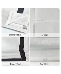 Shadisfy Cordless Pull Down Blackout Roman Shade with Ribbon Border