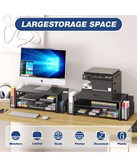 Gnuadz 2-tier Monitor Stand Riser Desk Organizer With Drawer Pen Holder
