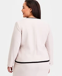 Kasper Plus Colorblocked Cardigan Jacket