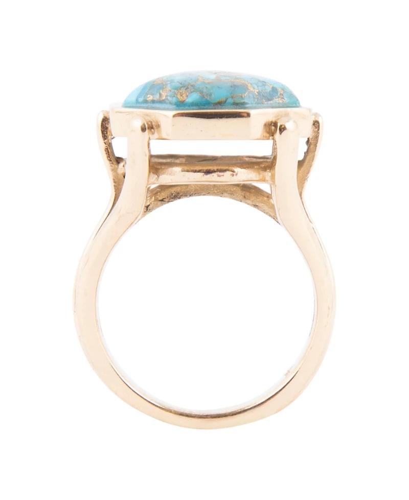 Barse Dolce Blue Teal Turquoise Matrix and Golden Ring