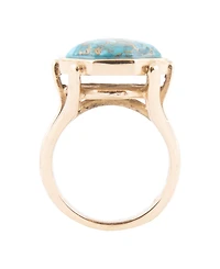 Barse Dolce Blue Teal Turquoise Matrix and Golden Ring