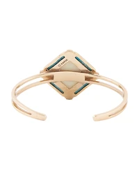 Barse Scenic Native Weave Blue Turquoise Golden Cuff Bracelet