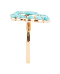 Barse Durango Blue Turquoise Golden Statement Ring
