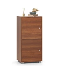 sumyeg 2-Tier Modern Style Nightstand with Drawer and Open Shelf
