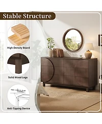 Rainsken 6 Drawer Fluted Dresser