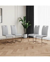 Streamdale Furniture Set of 4 Modern Faux Leather Dining Chairs