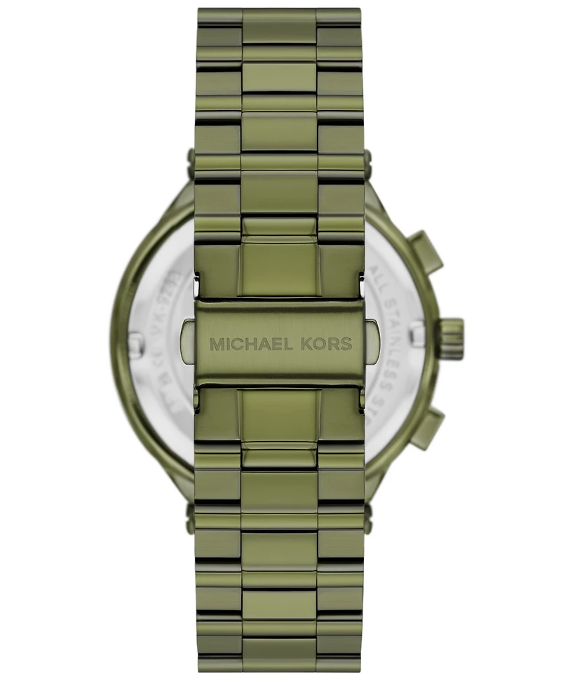 Michael Kors Men's Billie Quartz Chronograph Green Stainless Steel Watch 44mm