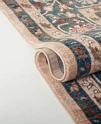 Lauren Ralph Lauren Margaux LRL1297D Beige and Navy 5'1" X 7'6" Area Rug