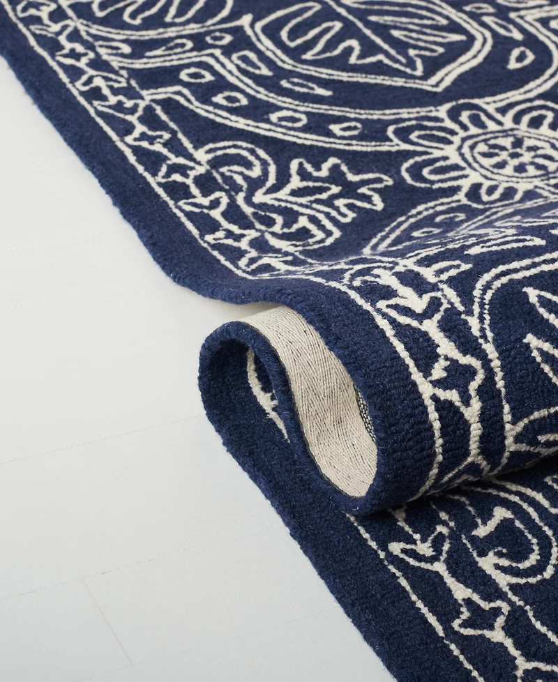 Lauren Ralph Lauren Etienne LRL6603N Navy and Ivory 2'3" X 7' Runner Area Rug