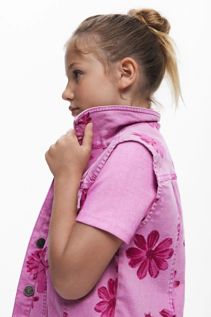 Desigual Girls Girls's Denim vest flowers