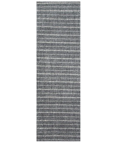 Lauren Ralph Lauren Miles Stripe LRL6400A Charcoal 2'6" X 8' Runner Area Rug