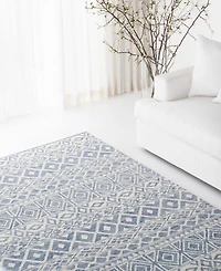 Lauren Ralph Lauren Theresa LRL6650A Ivory and Blue 5' X 8' Area Rug
