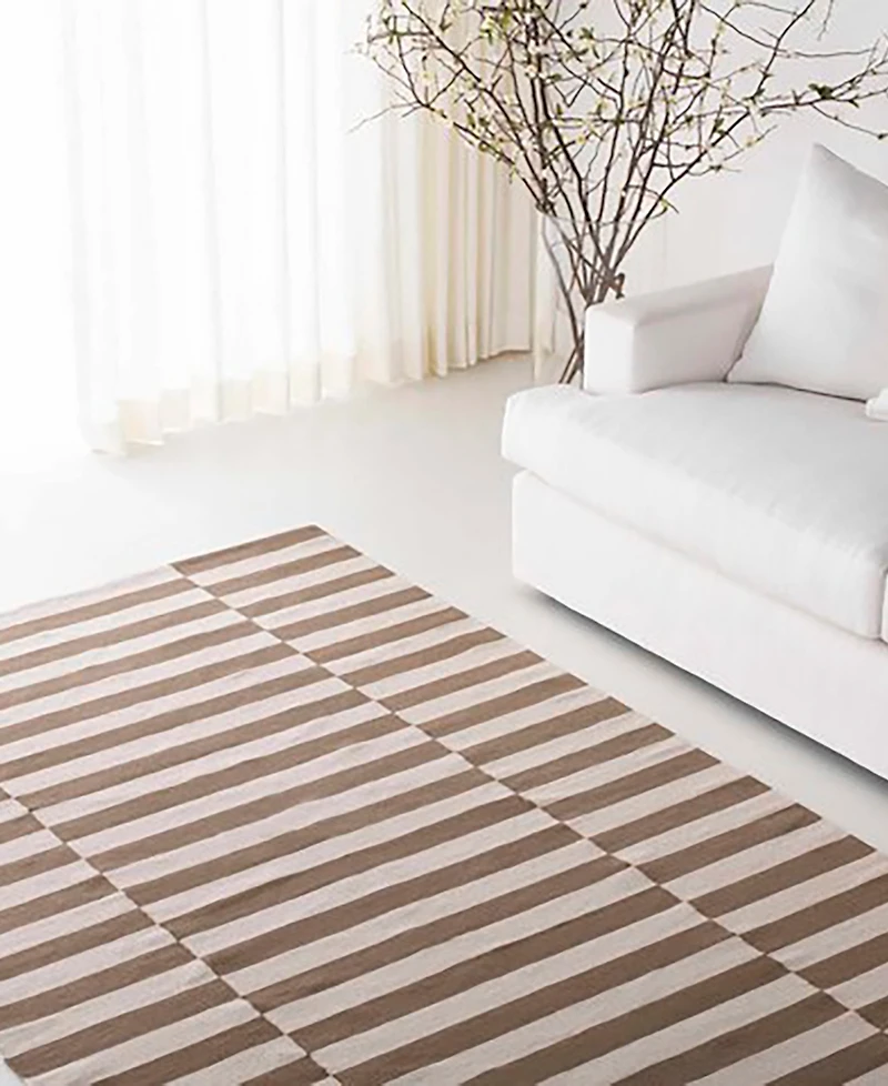 Lauren Ralph Lauren Ludlow Stripe LRL7350C Sepia 4' X 6' Area Rug