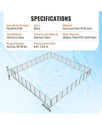 Inolait 4 x 108 Ft Removable Safety Pool Fence With Stainless Steel Legs For Diy Installation