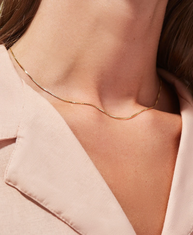Ana Luisa Jo Gold-Plated Silver Box Chain Necklace