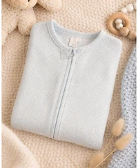 MeMoi Baby Girls Cotton Knit Zippered Footie with All-Over Abstract Pattern