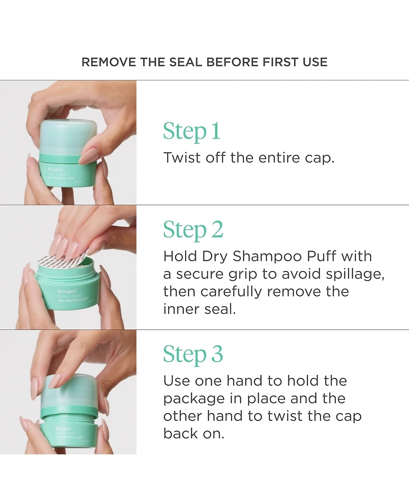 Briogeo Style + Treat Translucent Dry Shampoo Puff, 0.53 oz.