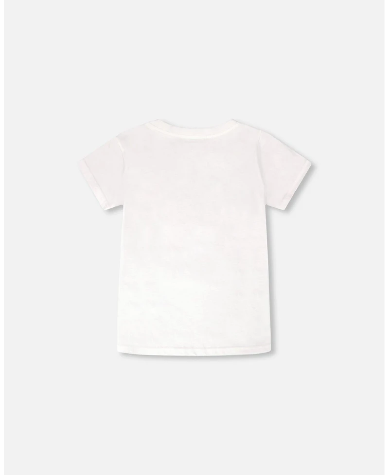 Deux par Deux Little Boys Jersey T-Shirt with Chest Pocket White