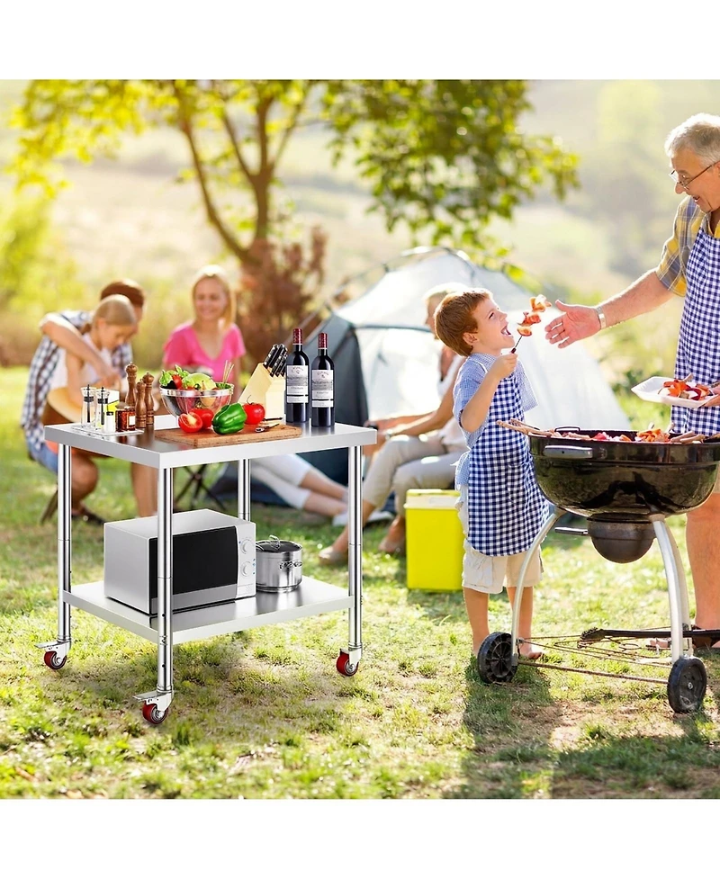 Sugift Stainless Steel Work Table 36 x 30 x 34 in 700 Lbs Load Capacity