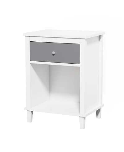 sumyeg Wooden Nightstand with One Drawer and Shelf