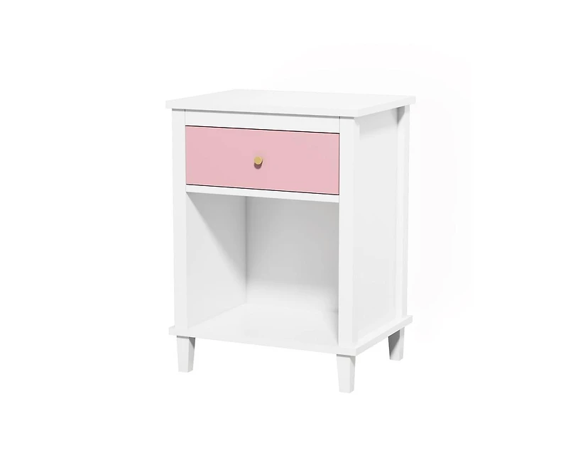 sumyeg Wooden Nightstand with One Drawer and Shelf