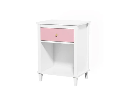 sumyeg Wooden Nightstand with One Drawer and Shelf