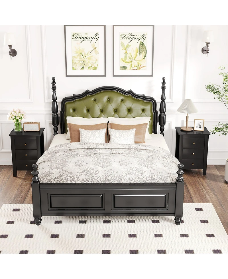 sumyeg Modern Bedside Cabinet Nightstand with 3 Drawers for Living Room and Bedroom