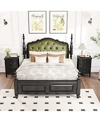 sumyeg Modern Bedside Cabinet Nightstand with 3 Drawers for Living Room and Bedroom