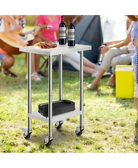 Sugift Stainless Steel Work Table 24 x 18 x 38 in Adjustable Height for Commercial Kitchen