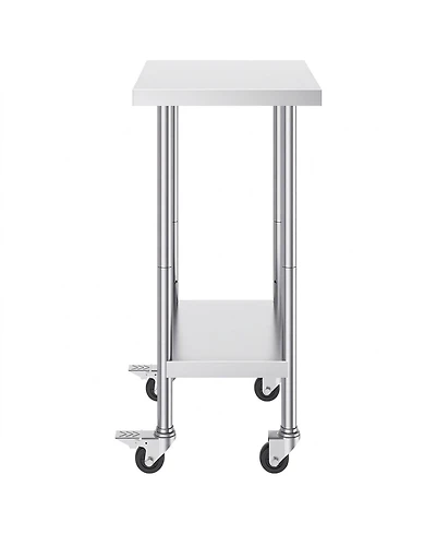 Sugift Stainless Steel Work Table 24 x 18 x 38 in Adjustable Height for Commercial Kitchen