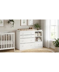 Famapy Changing Table Dresser, Baby Nursery Dresser with 5 Drawers and 2 Shelves, Baby Changing Table, Diaper Changing Station