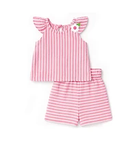 Florence Eiseman Toddler Girls Stripe Gauze Top And Shorts