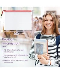 Gnuadz 36 packs Mesh Zipper Pouch Bags for Office Travel Storage A5