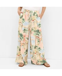 City Chic Women's Halle Sardinia Print Wide Leg Pant